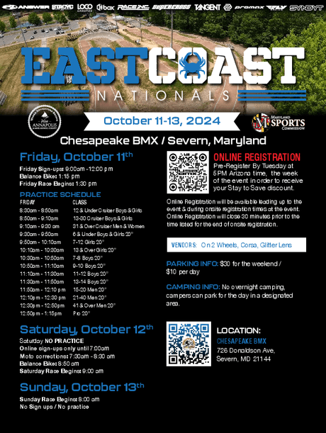East Coast Nationals flyer