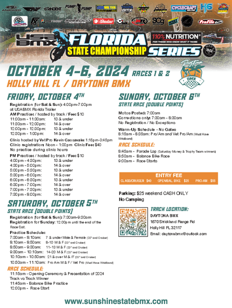 2025 Florida State Championship Races 1 & 2 flyer